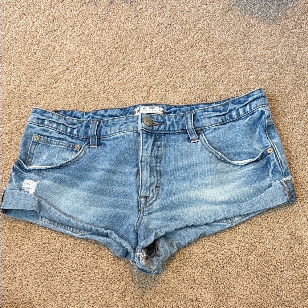 Free People Light Blue Jean Shorts Size 28
